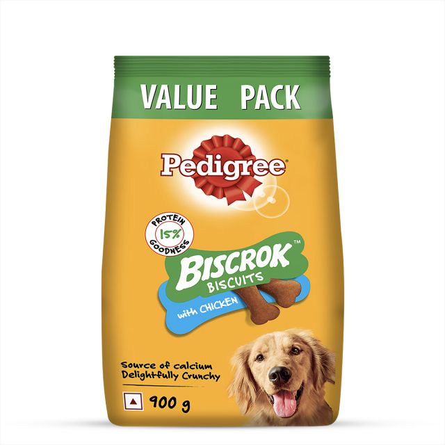 Pedigree Biscrok Chicken Flavor Dog Biscuits - 900 gm