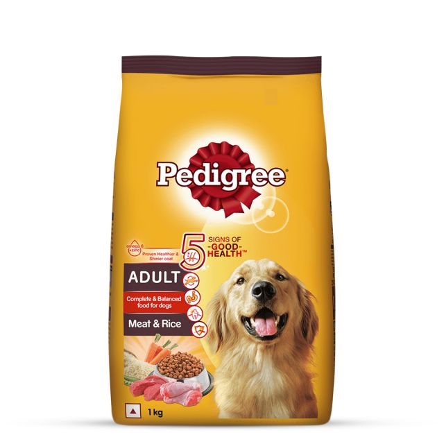 Pedigree Meat & Rice Adult Dry Dog Food - 1 kg