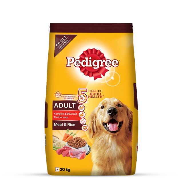 Pedigree Meat & Rice Adult Dry Dog Food - 20 kg