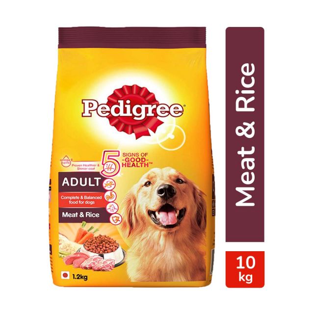 Pedigree Meat & Rice Adult Dry Dog Food - 10 kg