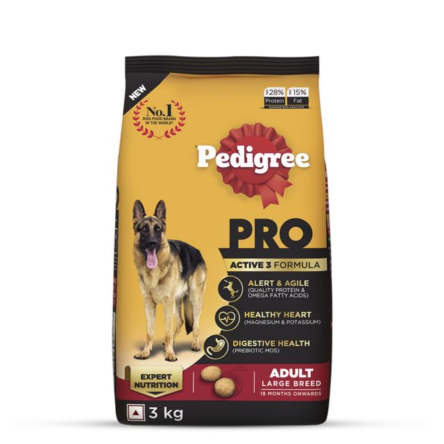 Pedigree PRO Expert Nutrition Active Adult Large Breed Dry Dog Food (18 Months Onwards) - 3 kg