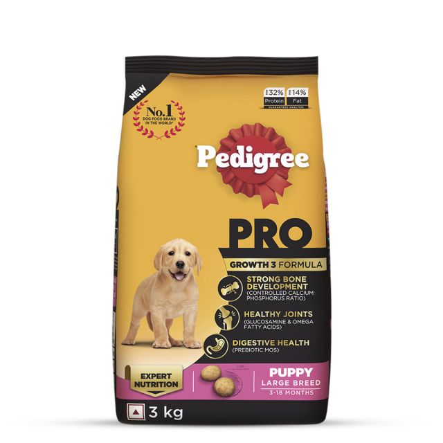Pedigree PRO Expert Nutrition Large Breed Puppy Dry Food (3-18 Months) - 3 kg