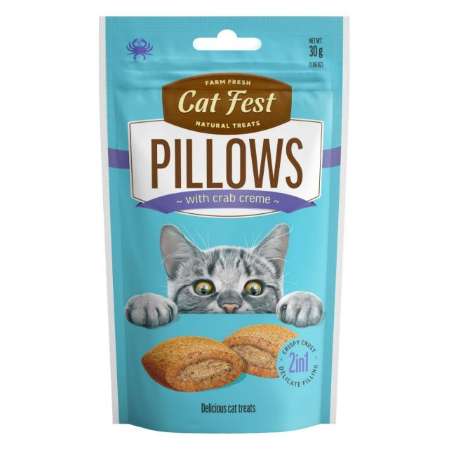 Catfest Pillows with Crab Cream Cat Treat - 30gm