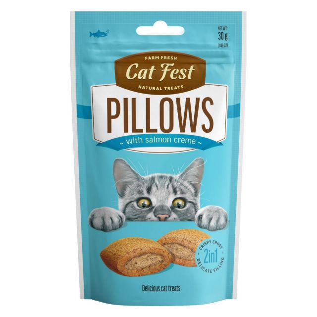 Catfest Pillows with Salmon Cream Cat Treat - 30 gm