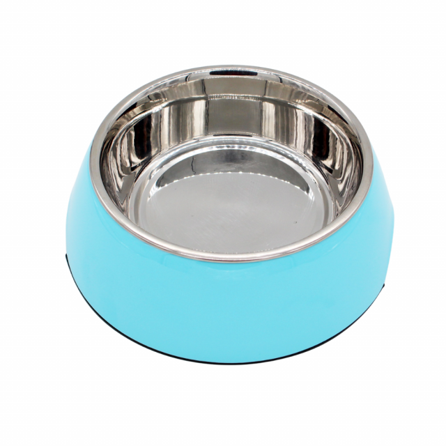 beboji Classic Melamine/Steel Dog Bowl-200  ml- Blue