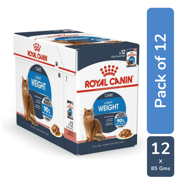 Royal Canin Light Weight Care Adult Wet Cat Food - 1.02 Kg (12 Pouches of 85 gm)