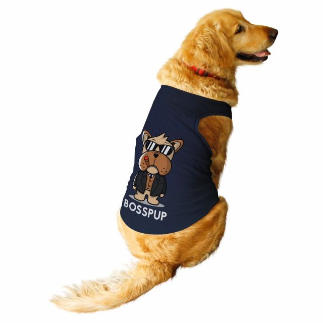Ruse Bosspup Dog T-Shirt - Navy-L