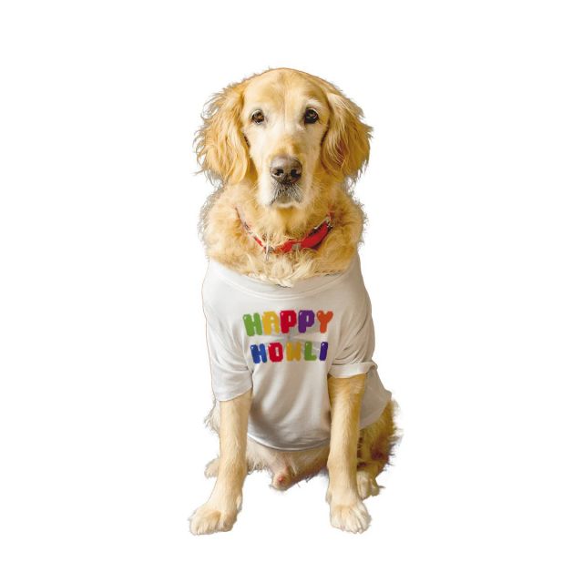 Ruse Ruse Basic Crew Neck Happy Howli Printed Half Sleeves Dog Tee XS White