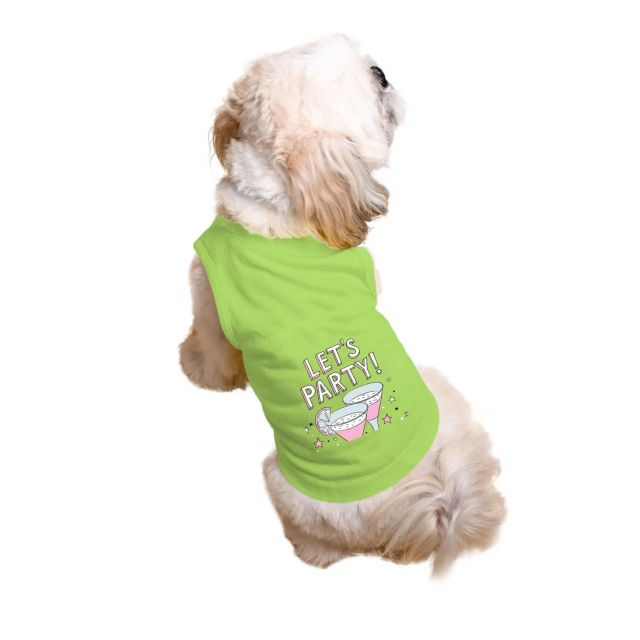 Ruse Let's Party Printed Tank Dog Tee XS Lime Green