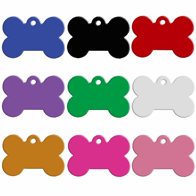 Zigly Personalised Dog & Cat Name Tag - Medium Bone - Assorted Colours