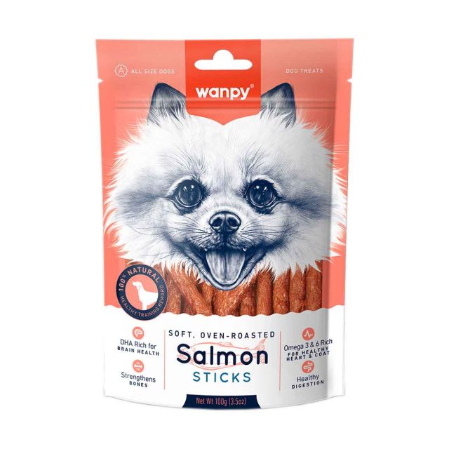 Wanpy Salmon Sticks Dog Treat -100 gm 