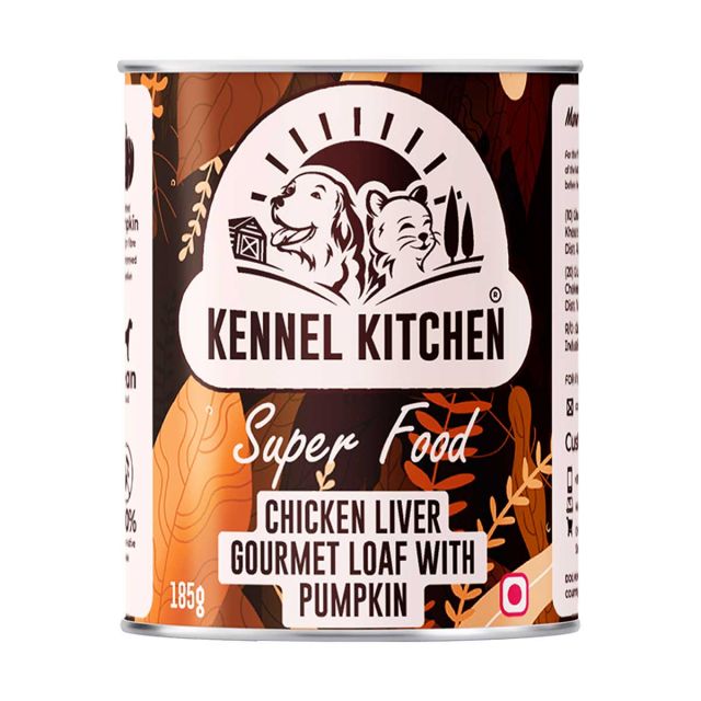 Kennel Kitchen Super Food Chicken Liver Gourmet Loaf with Pumpkin Puppy/Adult Wet Dog Food - 185 gm