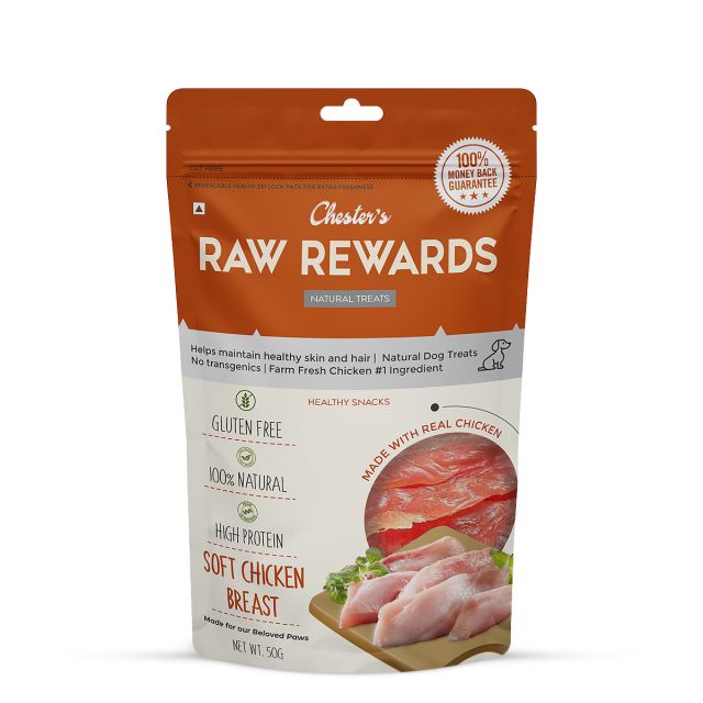 Chesters Raw Rewards Soft Chicken Breast Dog Treat - 50 gm