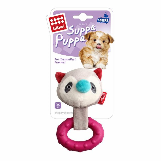 Dog Toy  Suppa Puppa Coon Squeaker Inside Plush/TPR Dog Toy - Small 