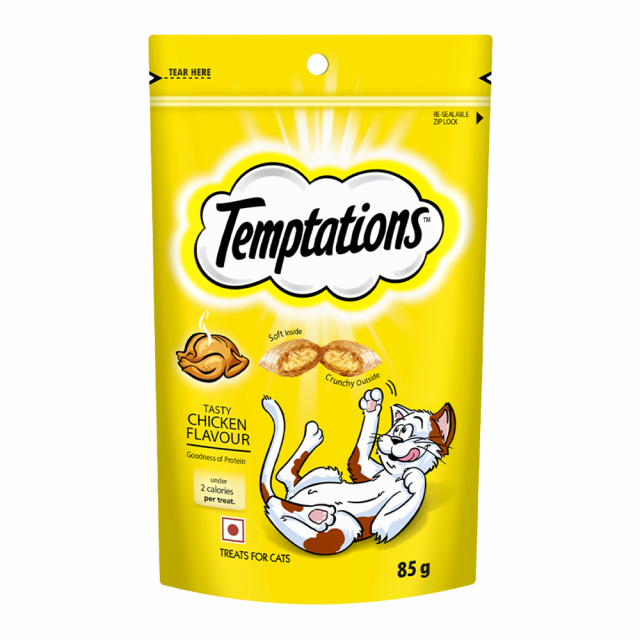 Temptations Tasty Chicken Flavour Cat Meaty Treat - 85 gm