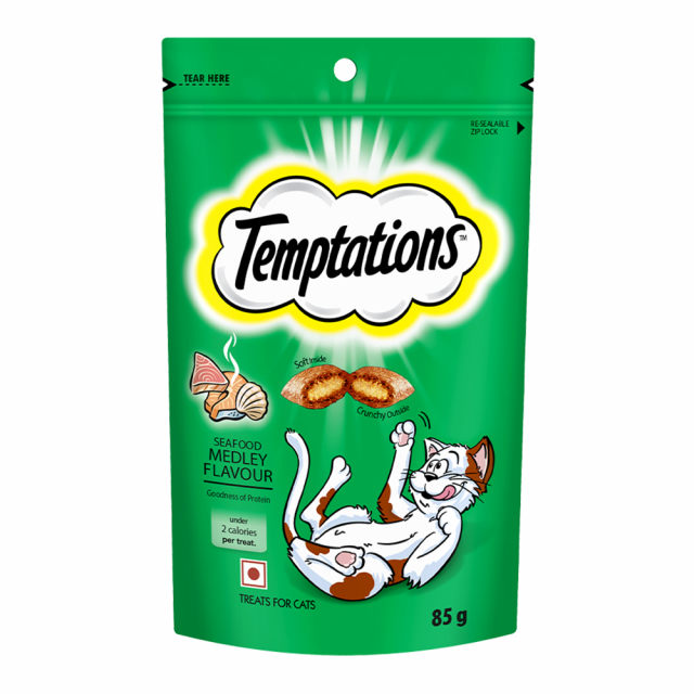 Temptations Seafood Medley Flavour Cat Meaty Treat - 85 gm