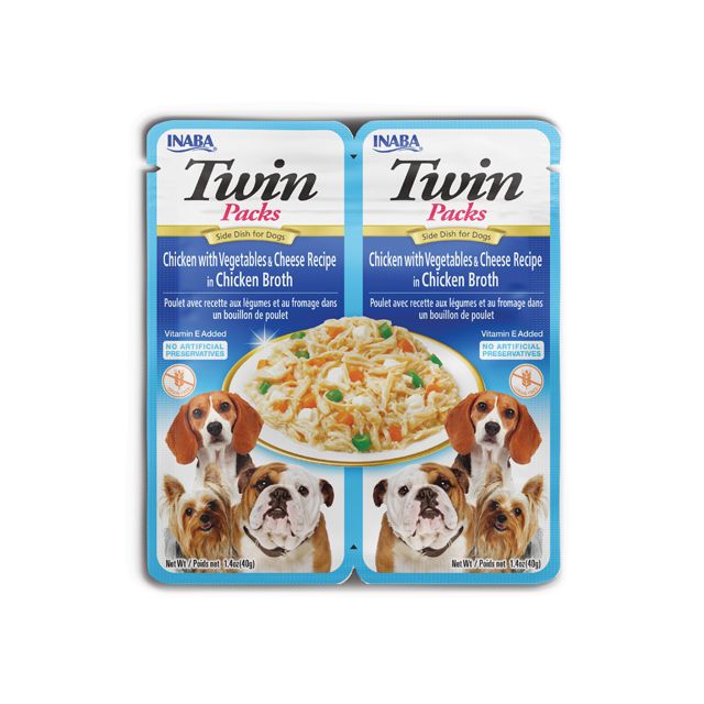 Inaba Twin Packs Chicken With Vegetables n Cheese Wet Dog Food - 80 gm