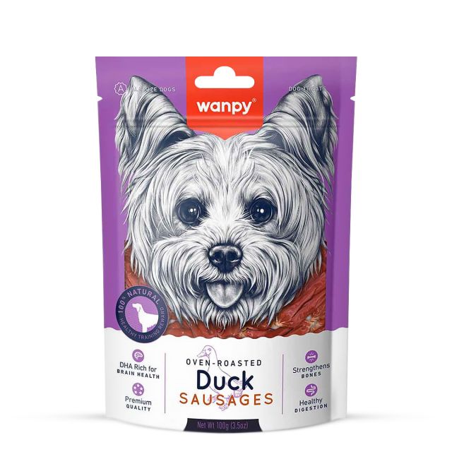 Wanpy Duck Sausages Dog Treat -100 gm 