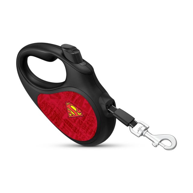 Waudog Superman Logo Retractable Dog Leash (3 m) For Dogs Upto 12 Kg - XSmall