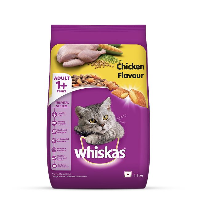 Whiskas Adult (+1 year) Chicken Dry Cat Food - 1.2 kg