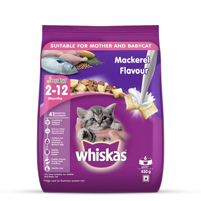 Whiskas Kitten (2-12 months) Mackerel Dry Food - 450 gm