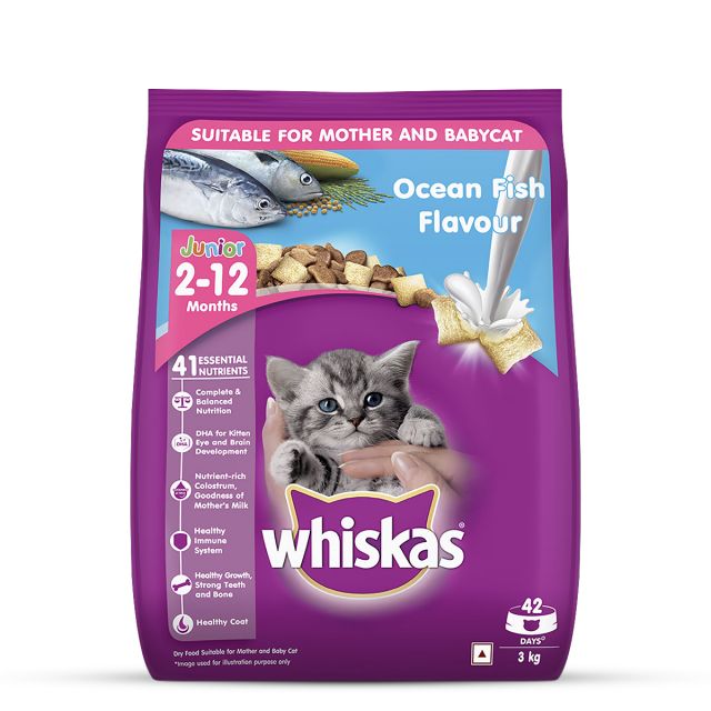 Whiskas Kitten (2-12 months) Ocean Fish Dry Food- 3 kg