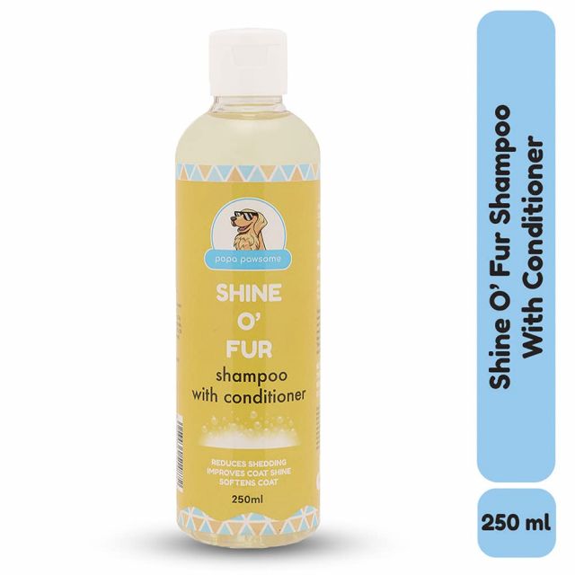 Papa Pawsome Shine O Fur Shampoo With Conditioner For Dogs - 250 ml