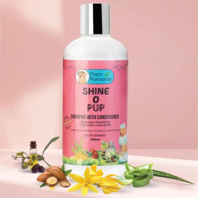 Papa Pawsome Shine O Pup Tear-Free Shampoo With Conditioner For Dogs - 250 ml