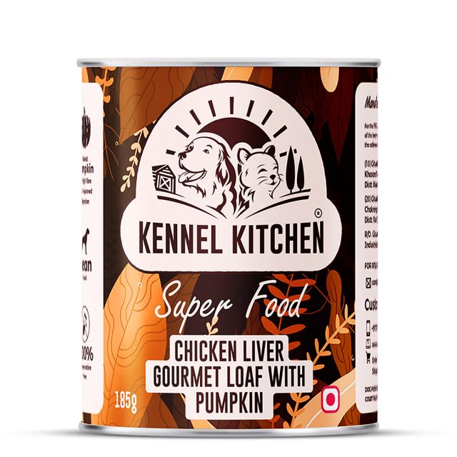 Kennel Kitchen Super Food Chicken Liver with Pumpkin Puppy/Adult Wet Dog Food - 185 gm