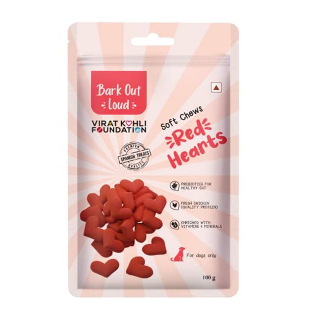 Bark Out Loud by Vivaldis Red Hearts Spanish Dog Treats – 100 gm