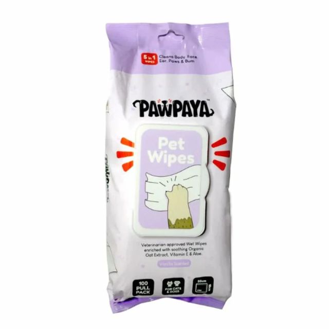 Pawpaya Pet Wipes 100 Pull Pack - 20 x 18 cm