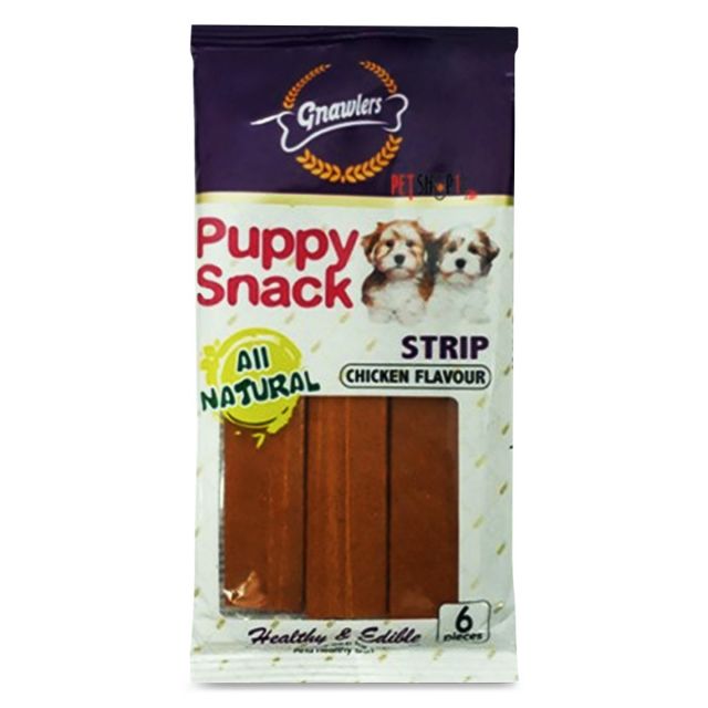 Gnawlers Puppy Snack Strip Chicken Flavor Puppy Treat - 80 gm