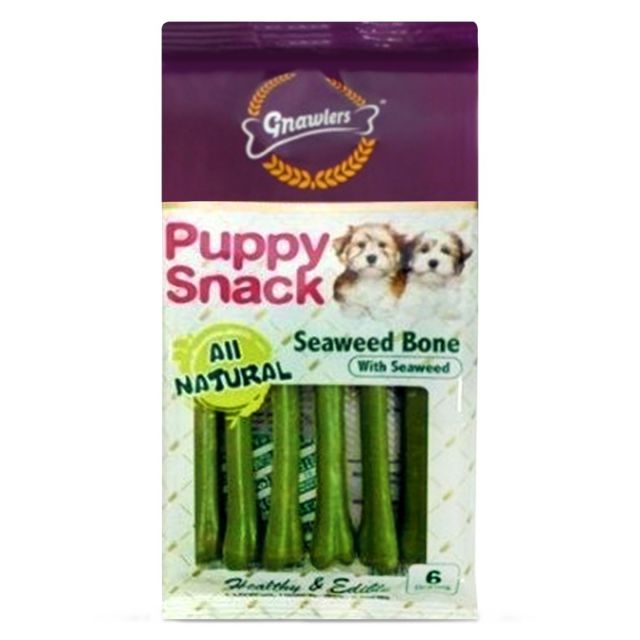 Gnawlers Puppy Snack Seaweed Bone with Seaweed Puppy Treat - 40 gm