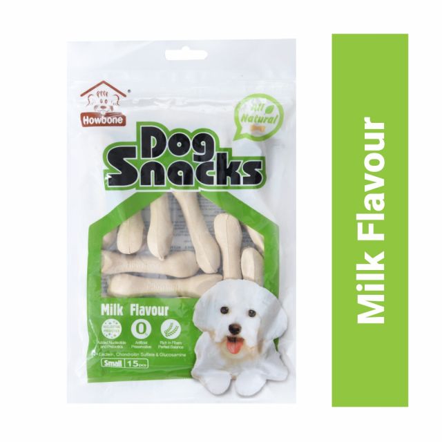 Gnawlers Howbone Dog Snack Small 15 in 1 Milk Dog Treat - 270 gm