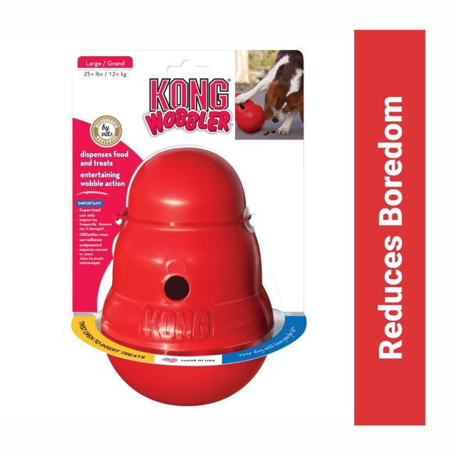 Kong Wobbler Treat Dispensing Interactive Dog Toy Red