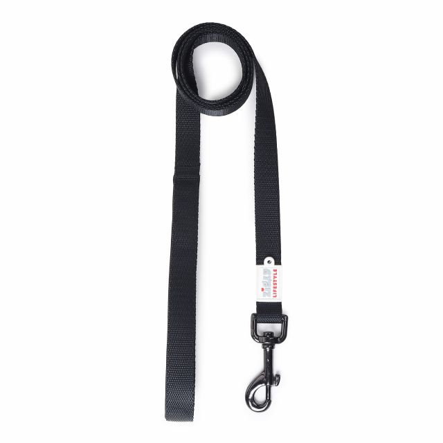 ZL Classic Padded Dog Leash - Black-S