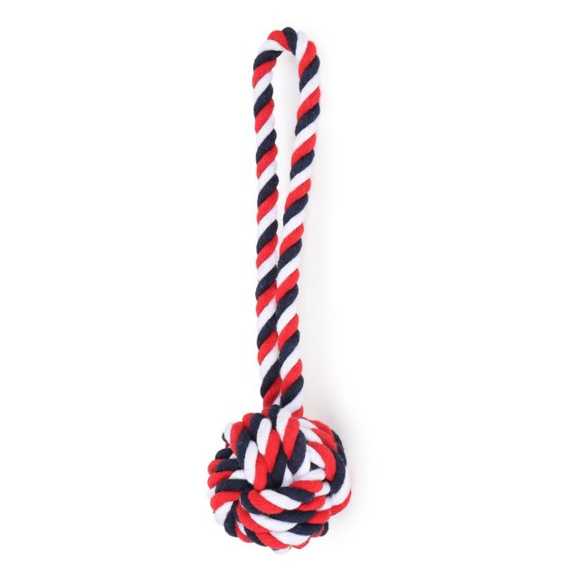 ZL Cotton Ball with Handle Rope Toy  - Medium