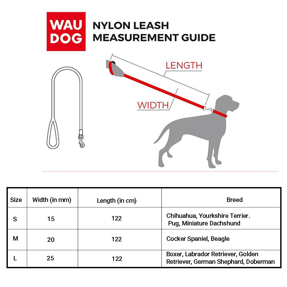 Waudog WOW Pattern Metal Fastex Nylon Dog Collar (15 mm)